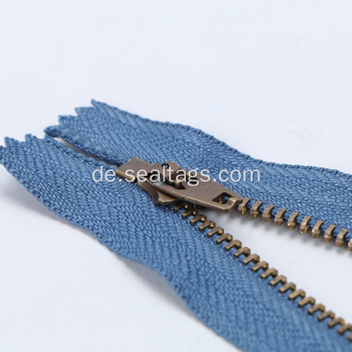 Messing-Reißverschluss Metall-Reißverschluss für Jeans